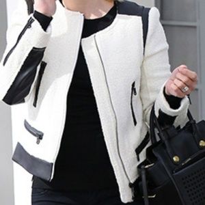 Club Monaco Reid Boucle and Leather Jacket